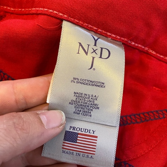 NYDJ RED SKINNY JEANS SIZE 9/10 30 28” ANKLE BEAUTIFUL EUC SLIMMING WONEN - Picture 8 of 13